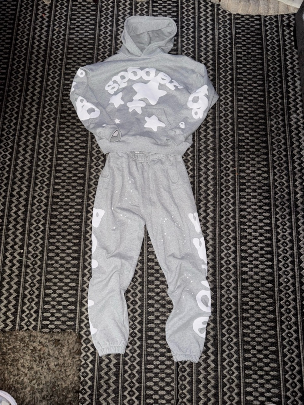 Kids Gray Graphic Jogger Sweatpants - White Lettering